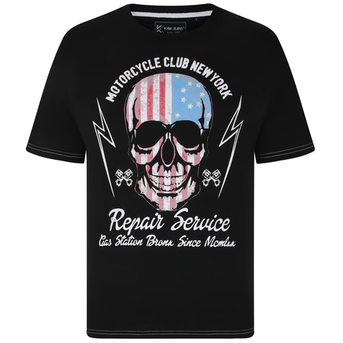KAM USA Skull T-Shirt Schwarz